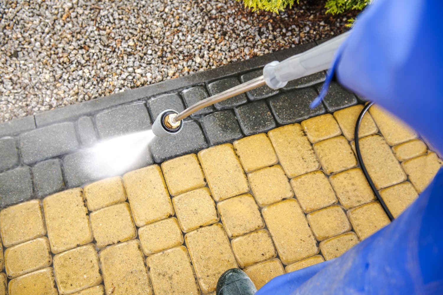 Clean block paving driveway