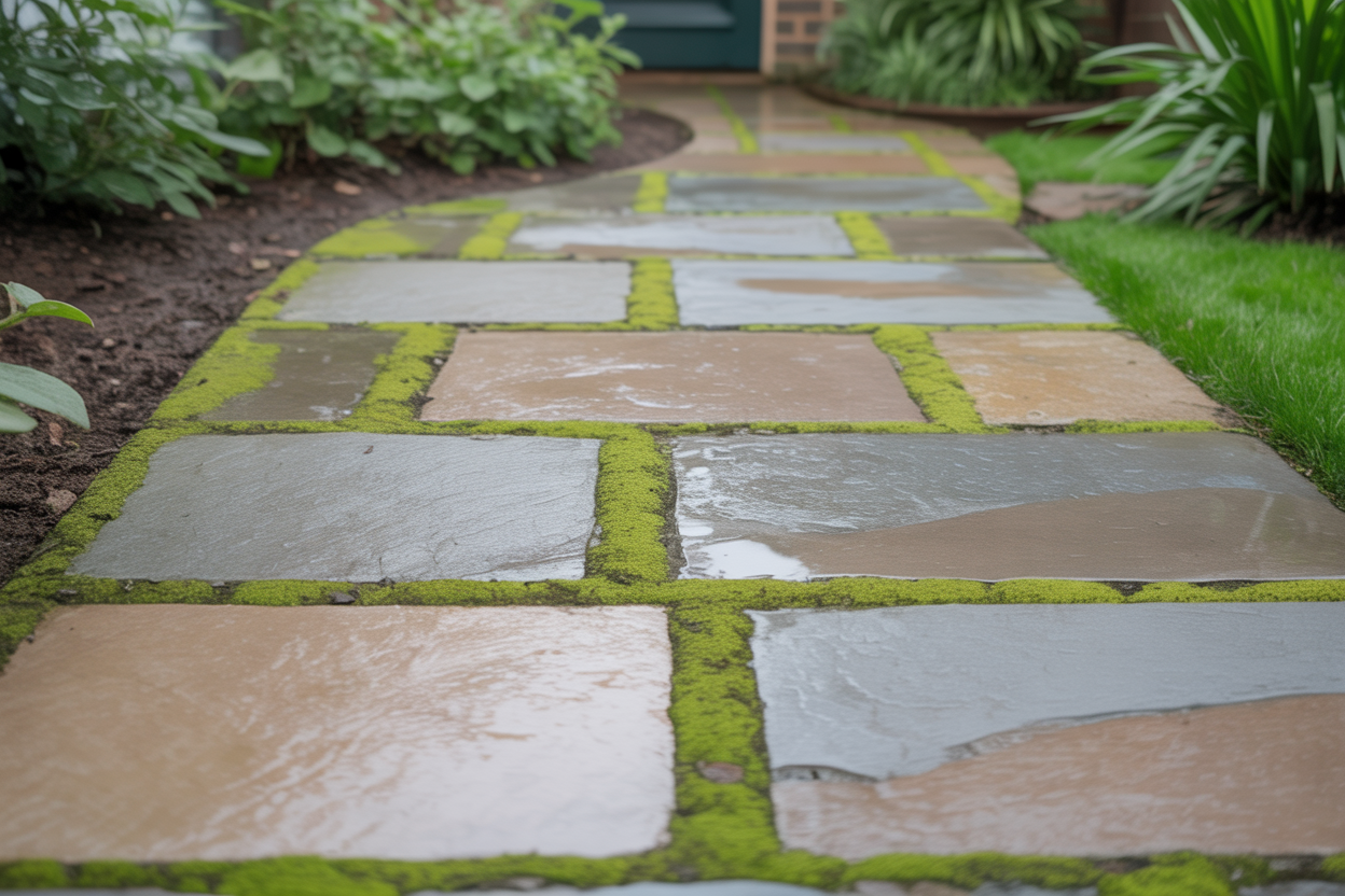 Moss removal from path