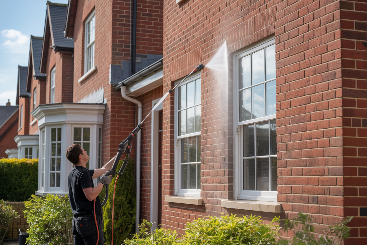 Exterior wall cleaning